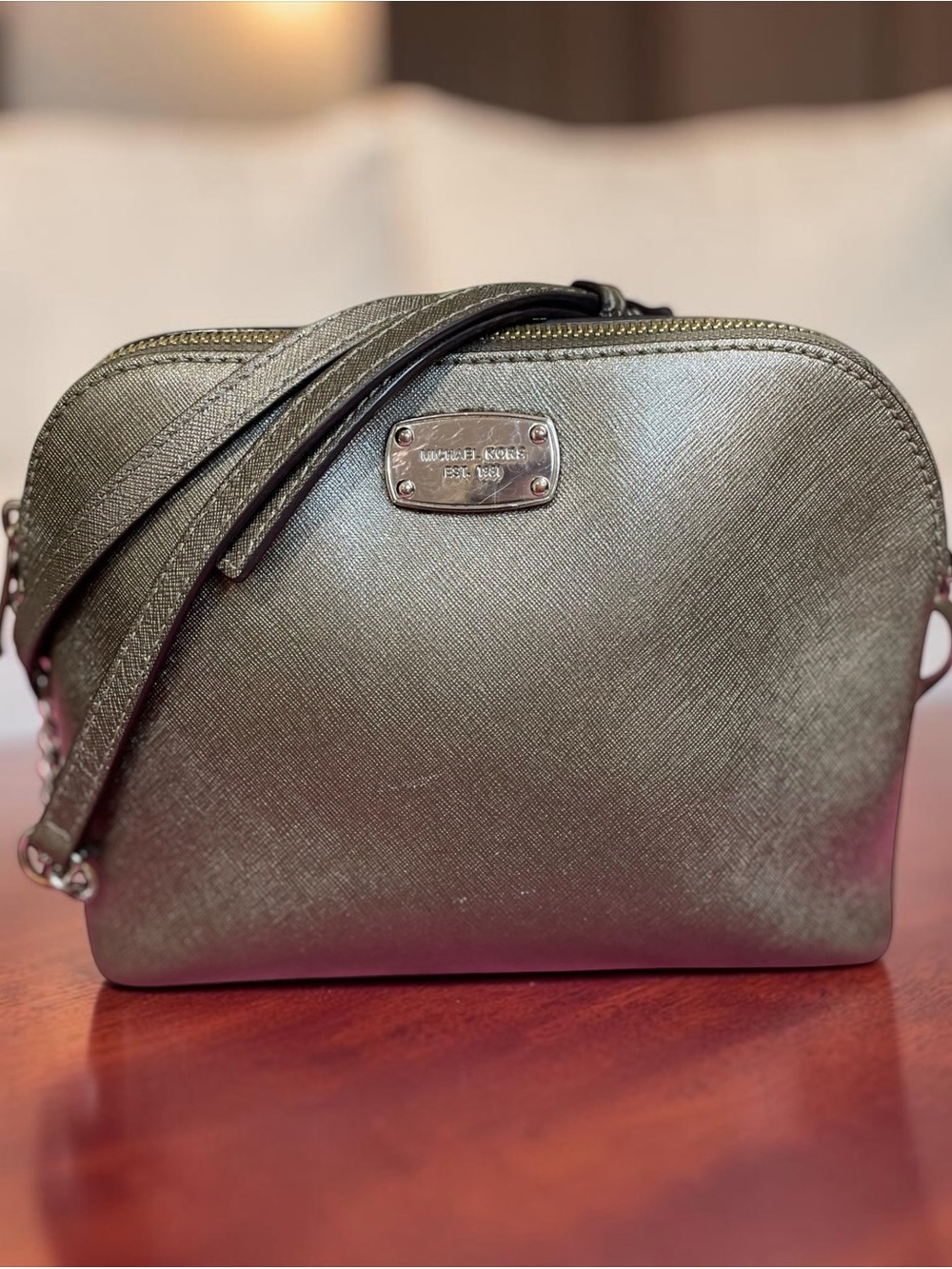 Michael Kors Cindy Metallic Saffiano Leather Crossbody